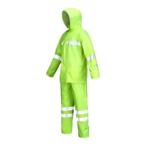 Traje para Lluvia Activex color verde Alta Visibilidad C/Cinta Reflectante